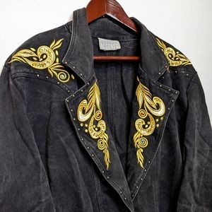 Vintage Black Western Long Jacket